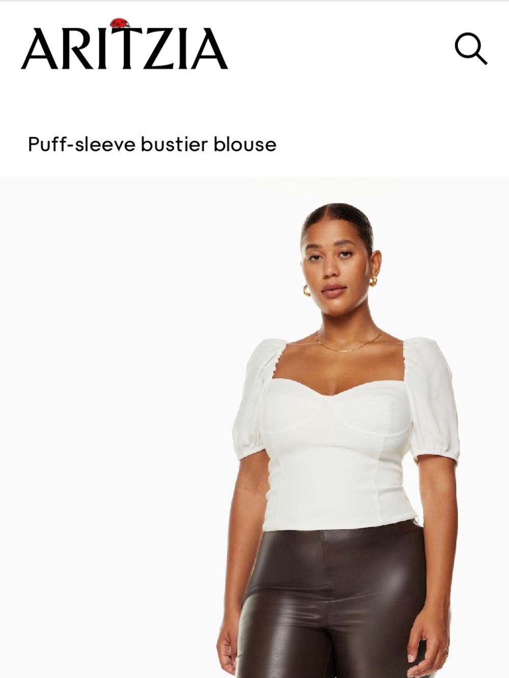 Aritzia Wilfred Novella Shortsleeve Blouse puff sleeve bustier, XXS NWT